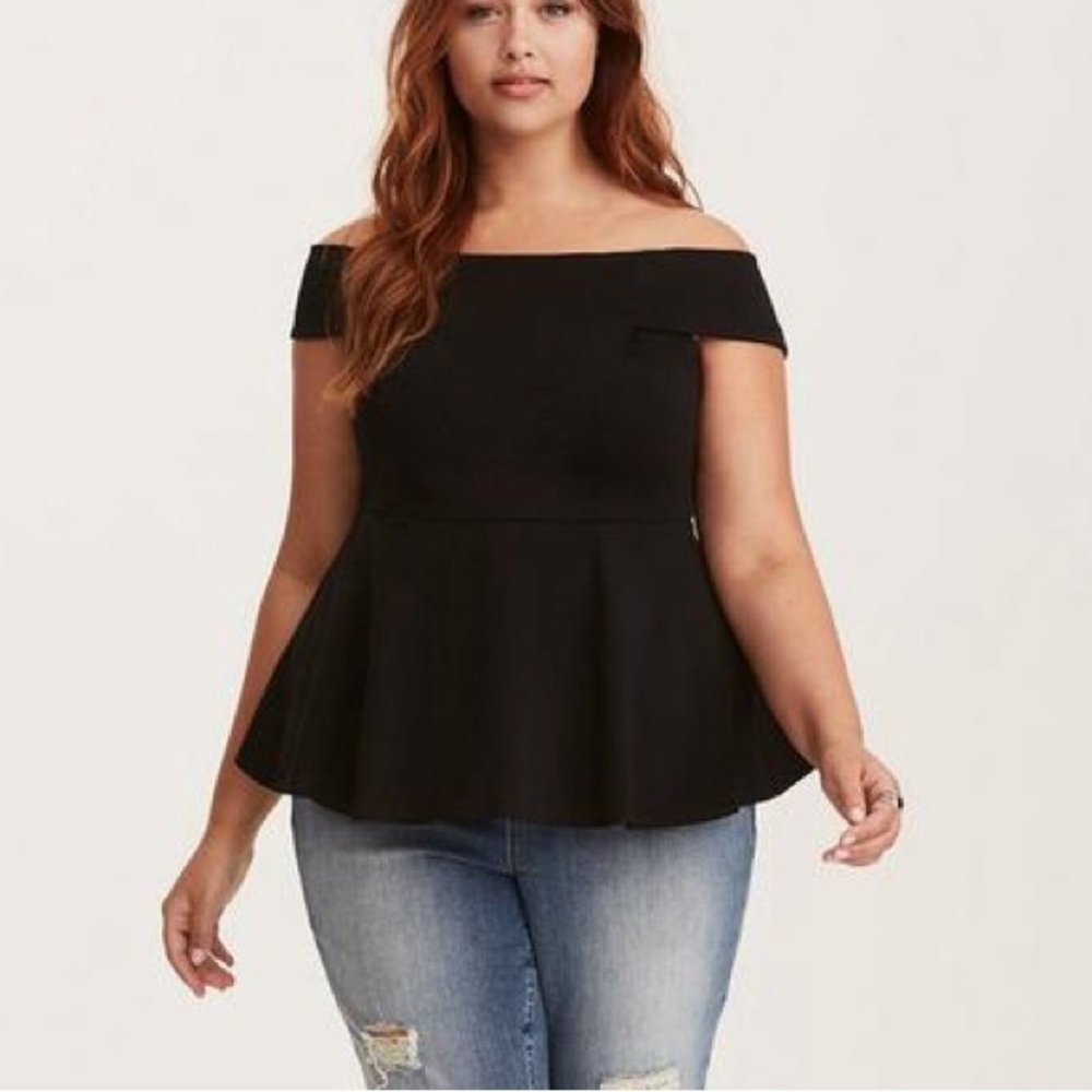 Torrid Black Off-Shoulder Tank Top
